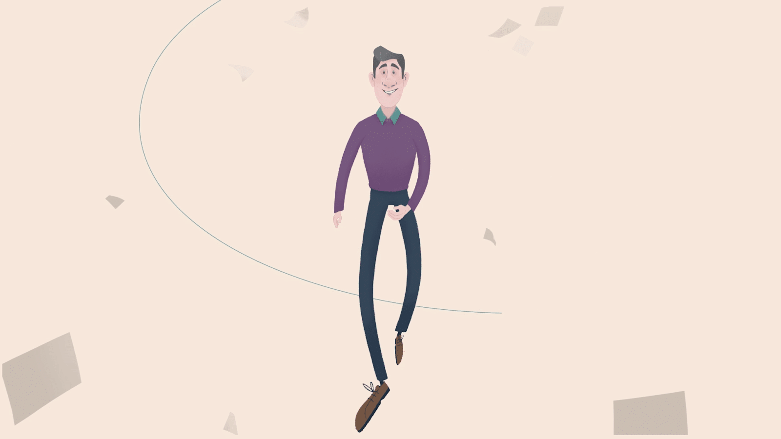 Cartoon of Man Walking -