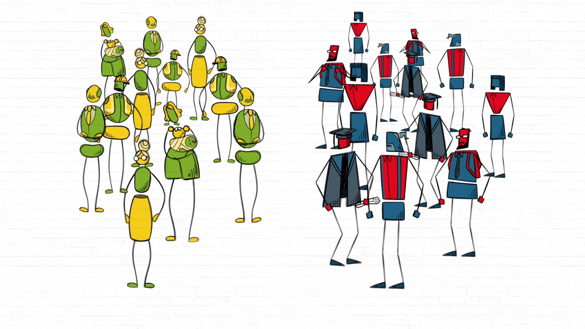 animated explainer video for research | animated colourful characters