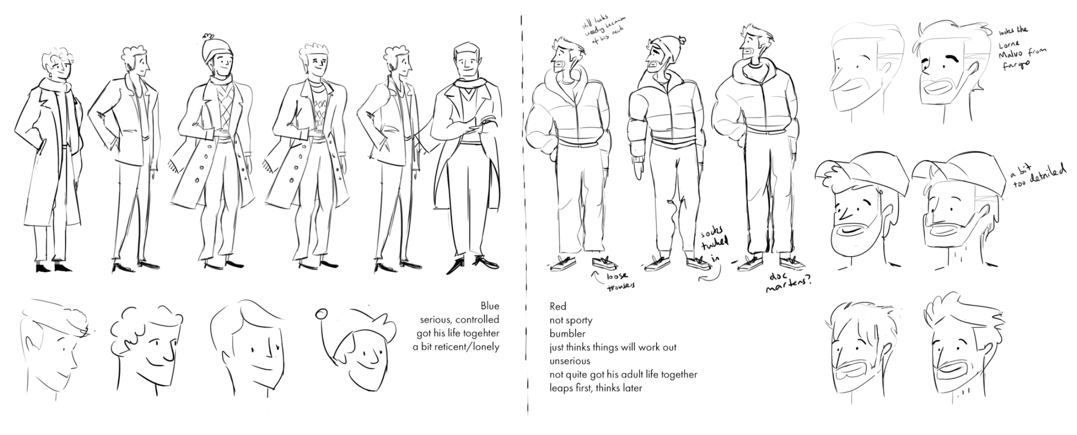 cc xmas pr character sketches