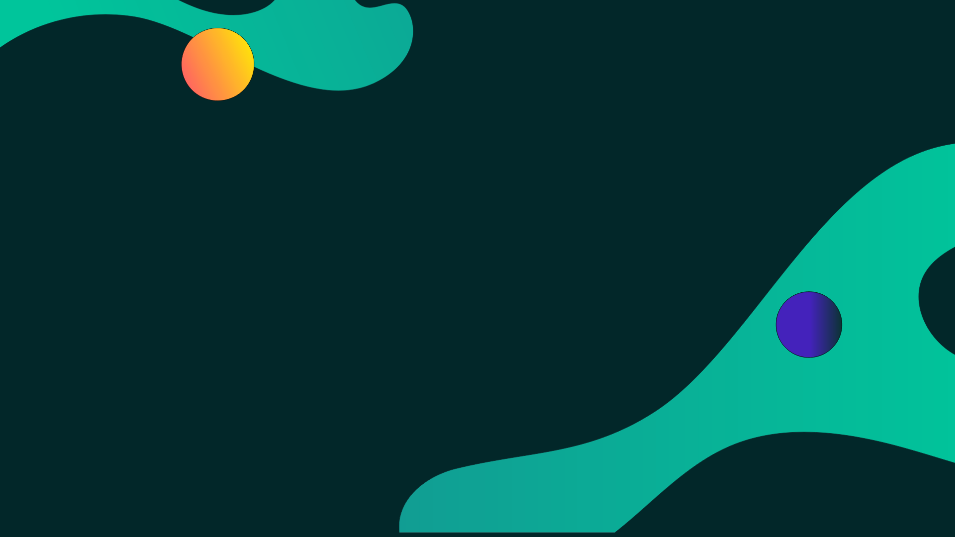 A report image by Content Creatures, a strategic storytelling agency. It features Abstract graphic featuring a dark teal background with fluid teal shapes and two gradient circles, one in orange-yellow and the other in deep blue-purple.