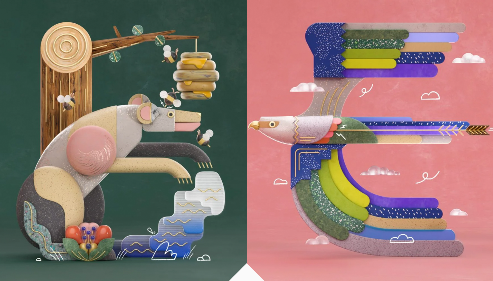 An image from, "Fairy Tales with Alphabet" by Szu-Yu Hou // 3D artist