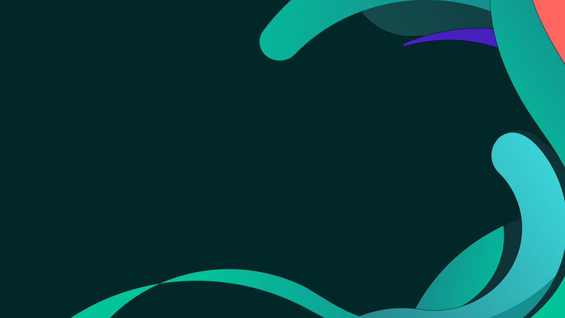 A report image by Content Creatures, a strategic storytelling agency. It features abstract, flowing organic shapes in teal, turquoise, green, purple, and coral against a dark background, creating a dynamic frame that leaves space in the centre for text or content.